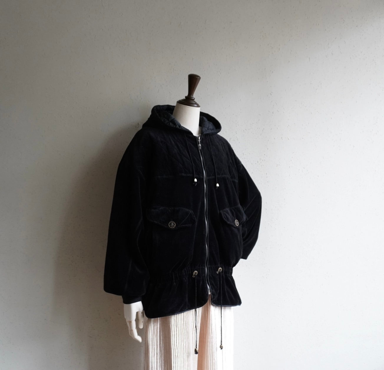 90s Black Velor Jacket