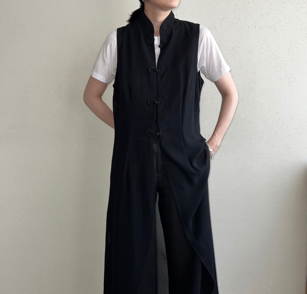 90s Asian Design Sheer Vest Made in USA