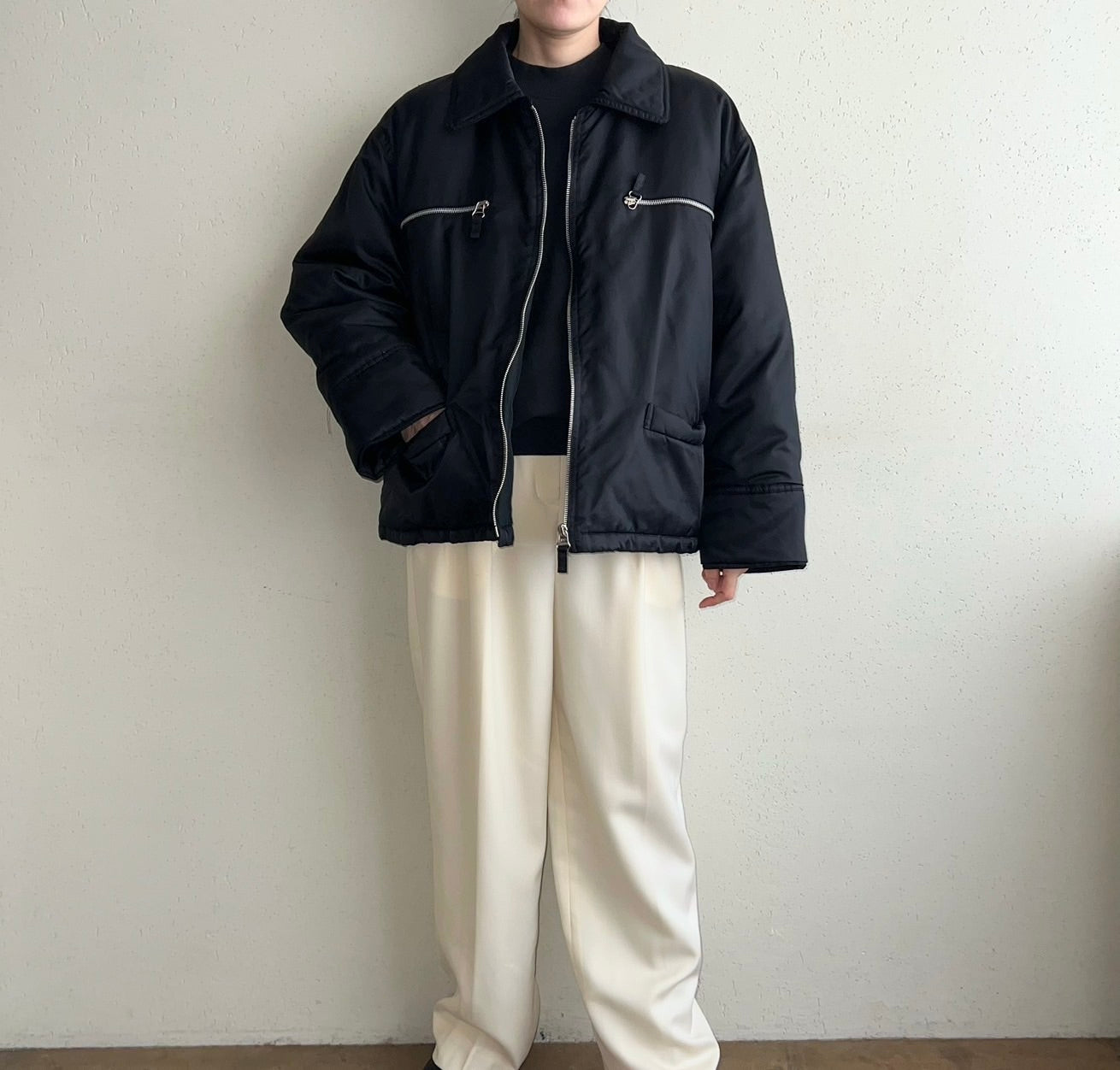90s Black Nylon Jacket Made in Italy