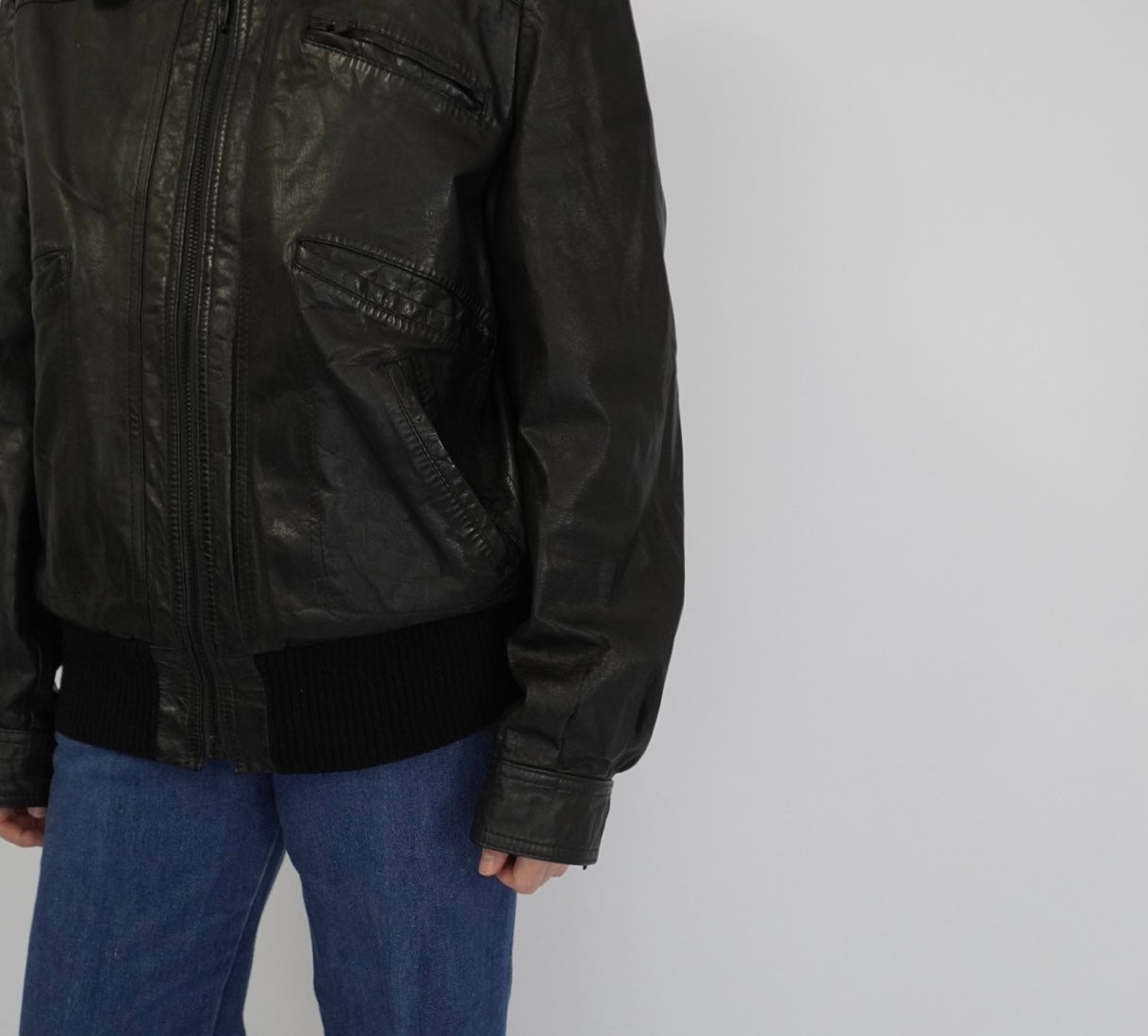 90s EURO Black Leather Jacket
