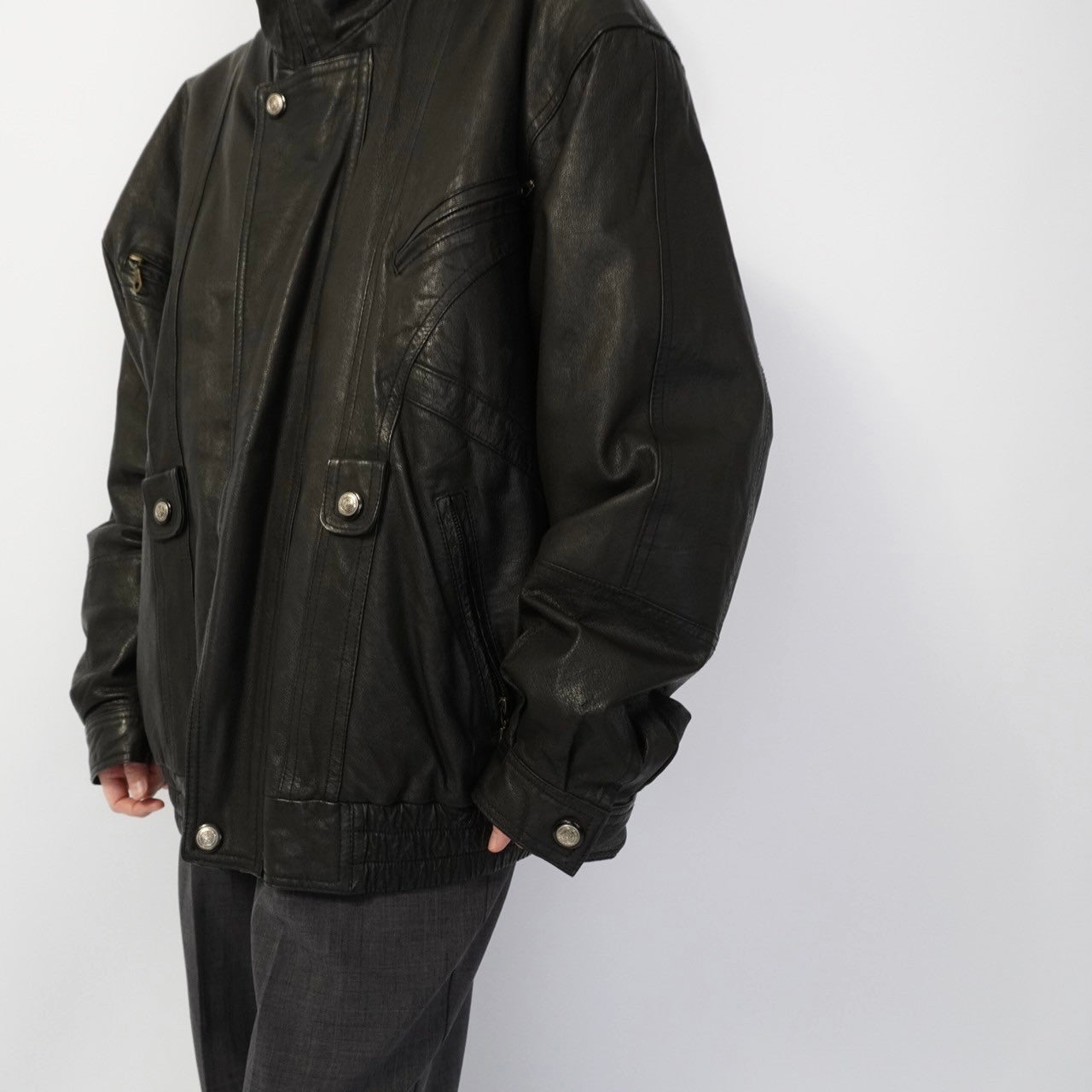 80s Black Leather Jacket
