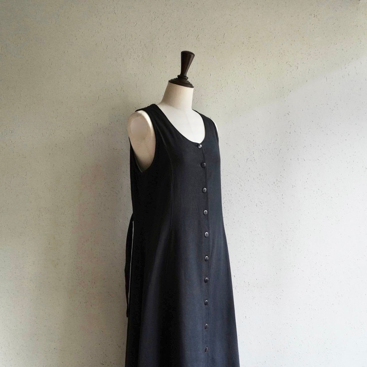 90s EURO Black Sleeveless Dress