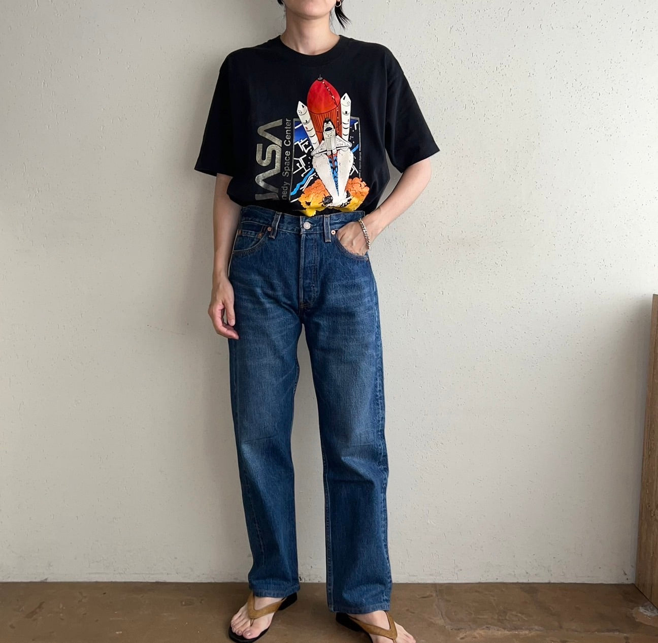 90s NASA Printed T-shirt Made in USA