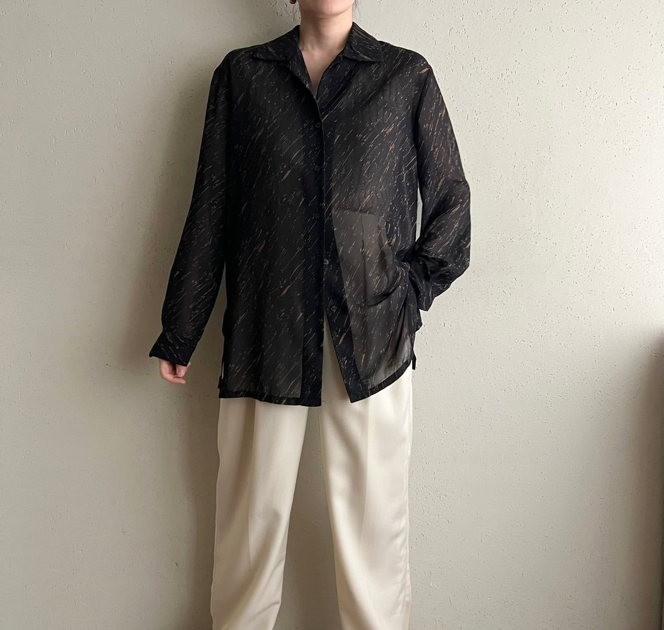 90s Sheer Printed Shirt