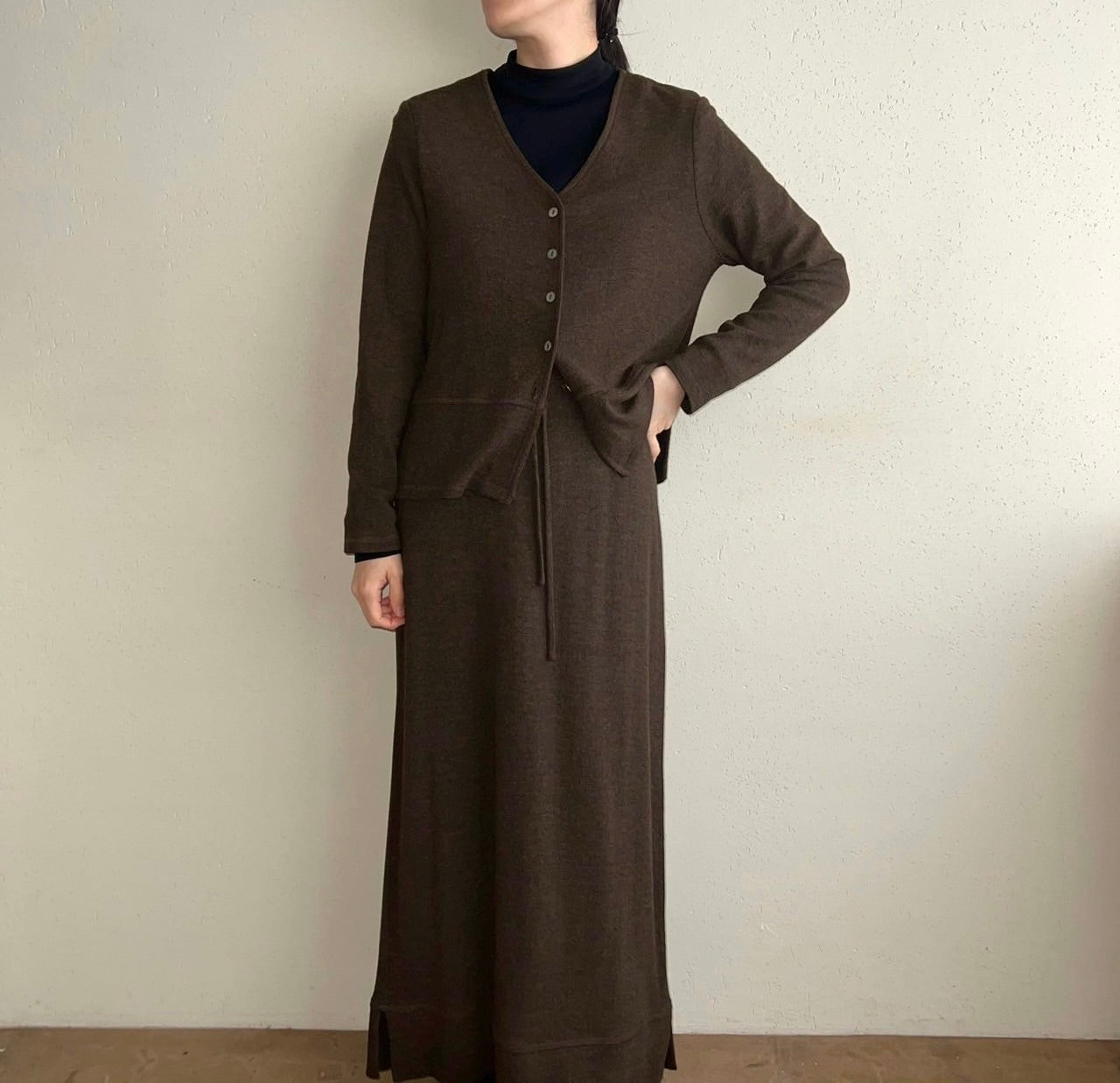 90s Brown Rayon Two-Piece Made in USA