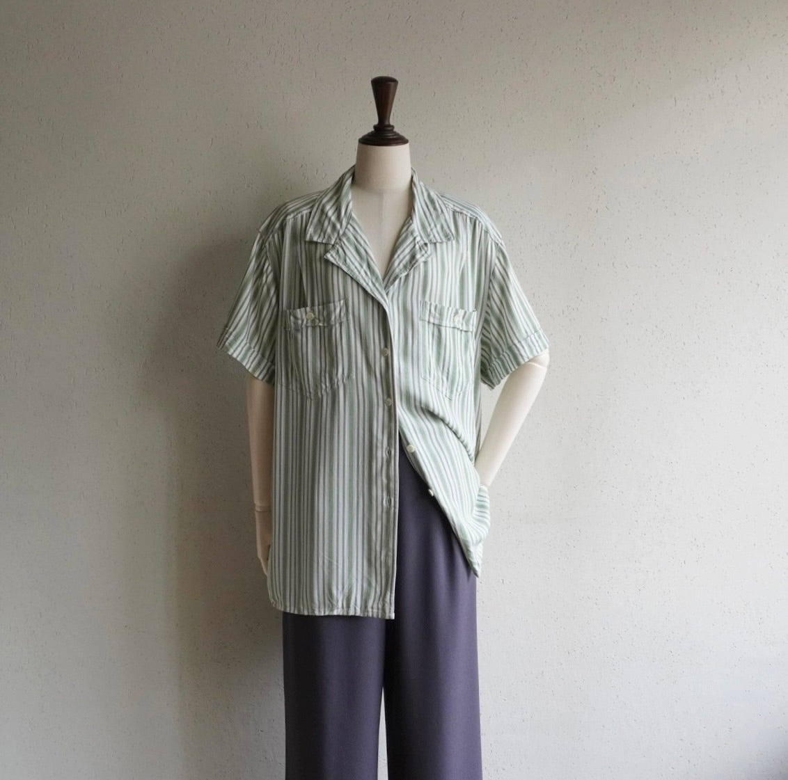 90s Striped Rayon Shirt
