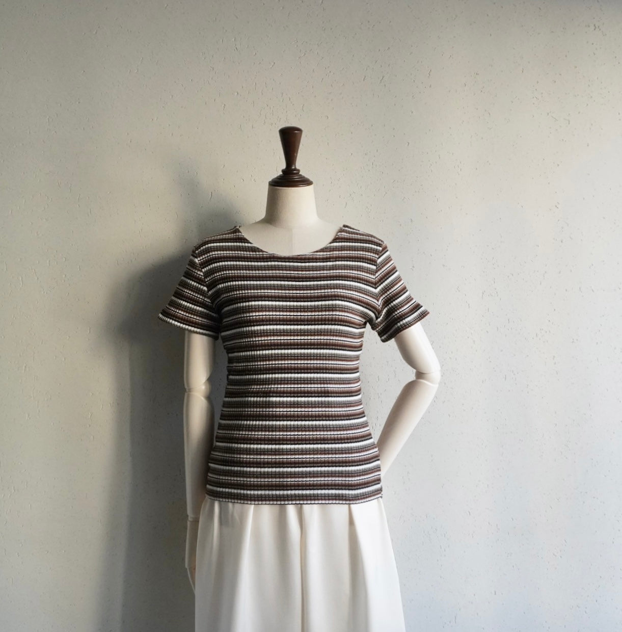 90s Brown Striped Top