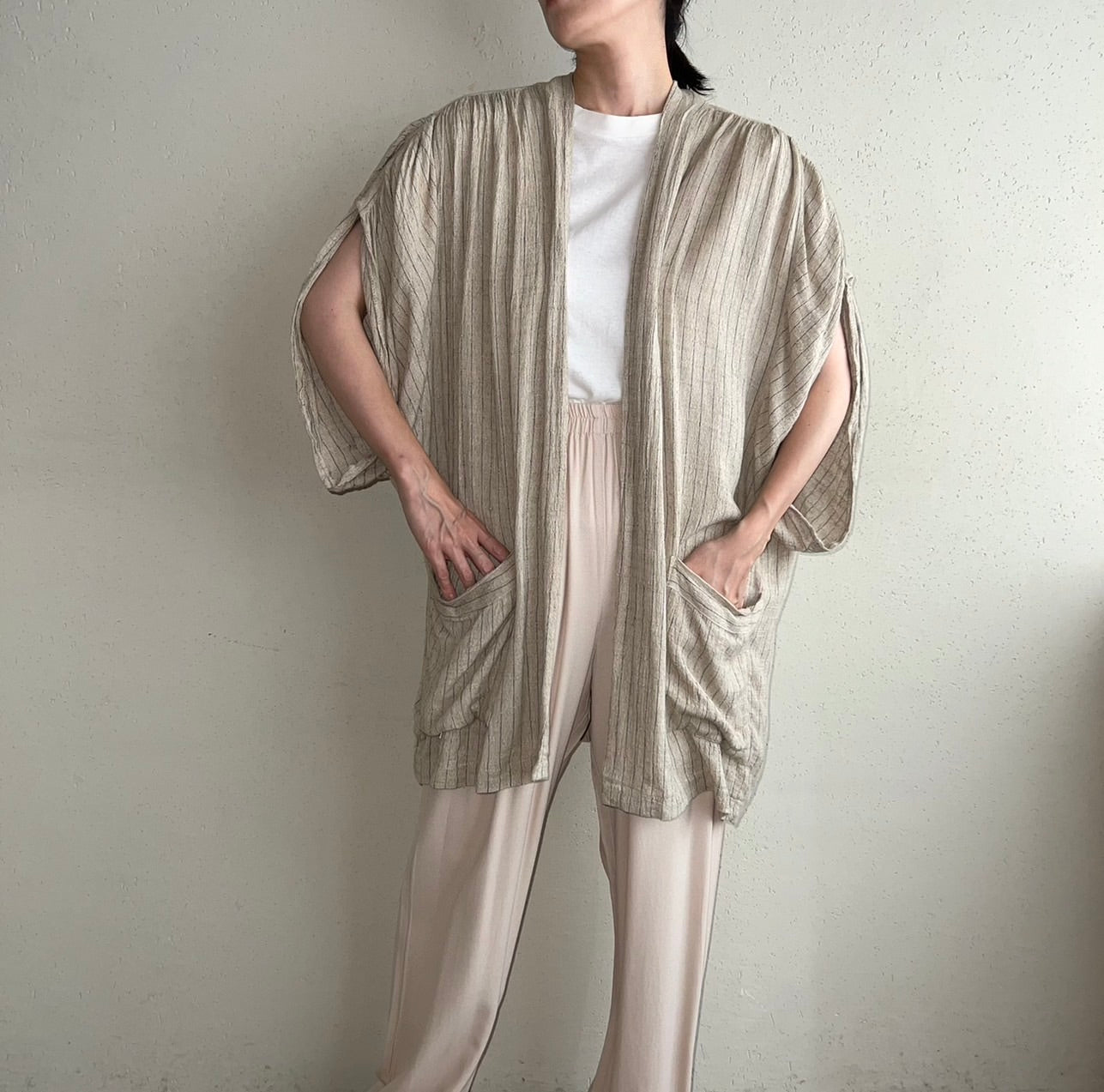 90s Striped Robe Made in USA