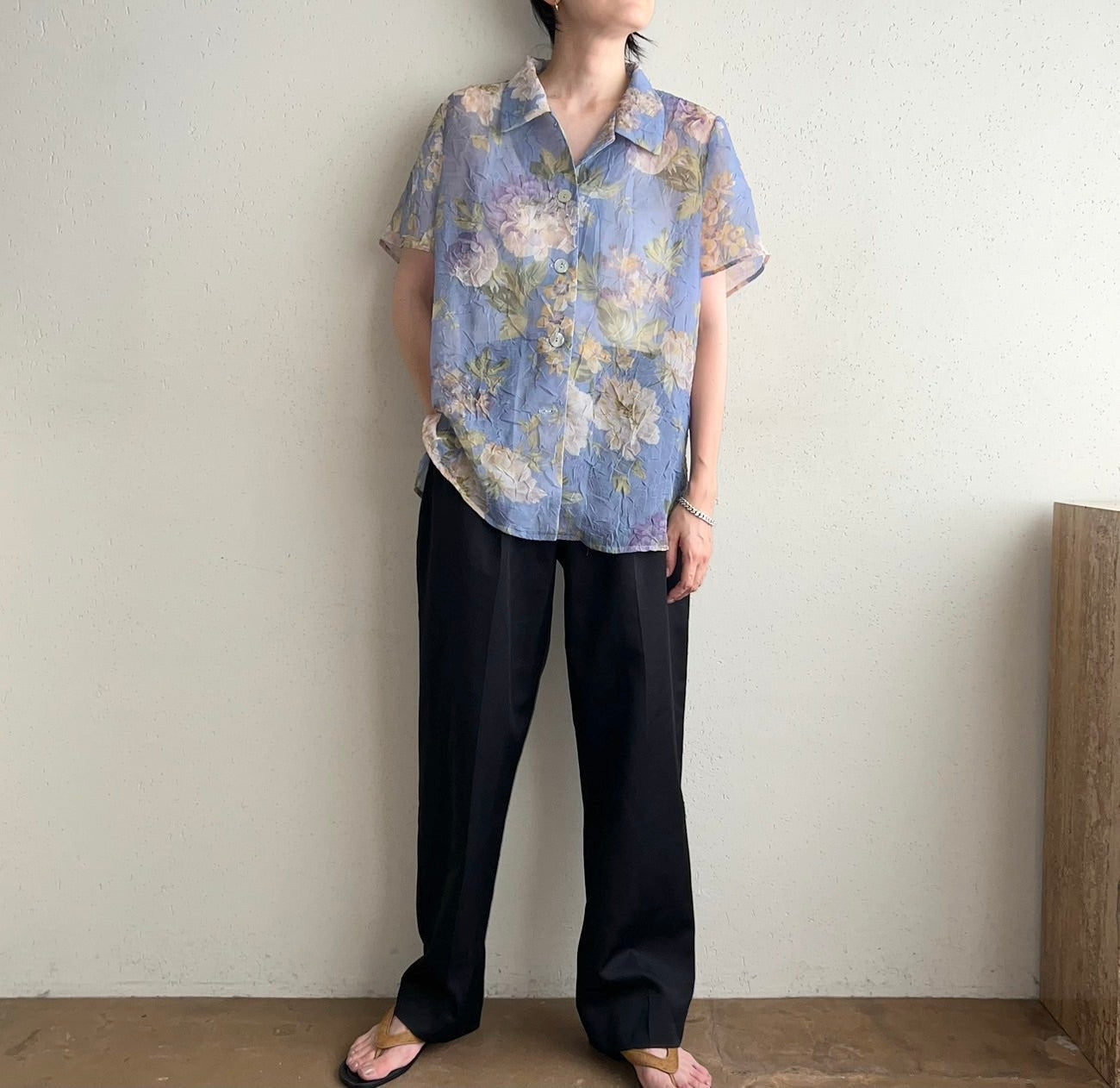 90s Printed Sheer Shirt