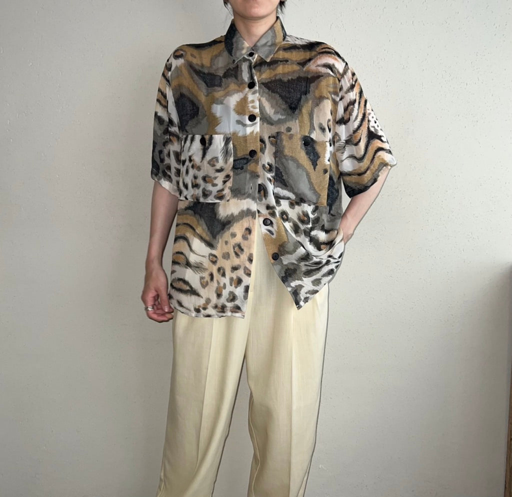 90s Sheer Printed Shirt