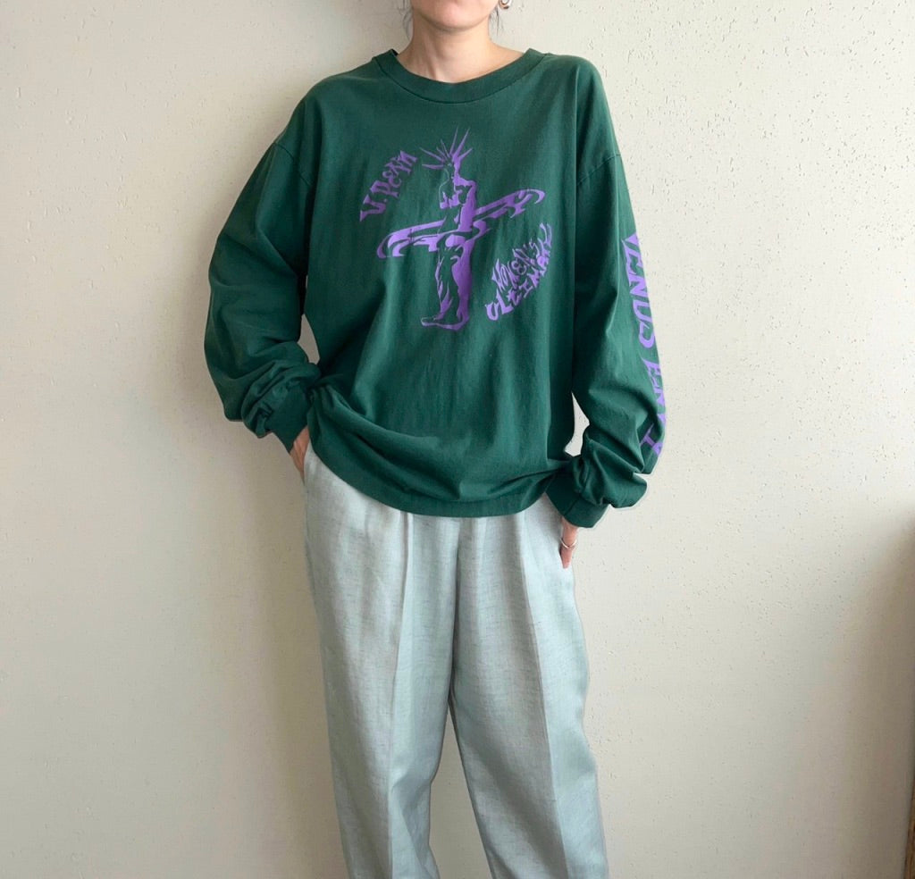 90s Printed Long T-shirt Made in USA