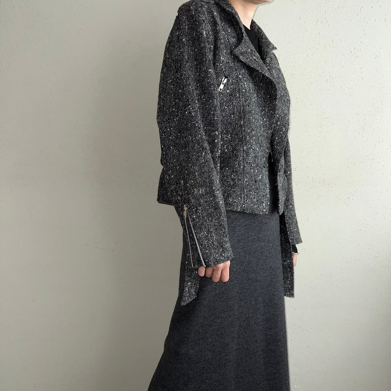 80s "AGAPI PARIS" Tweed Jacket Made in France