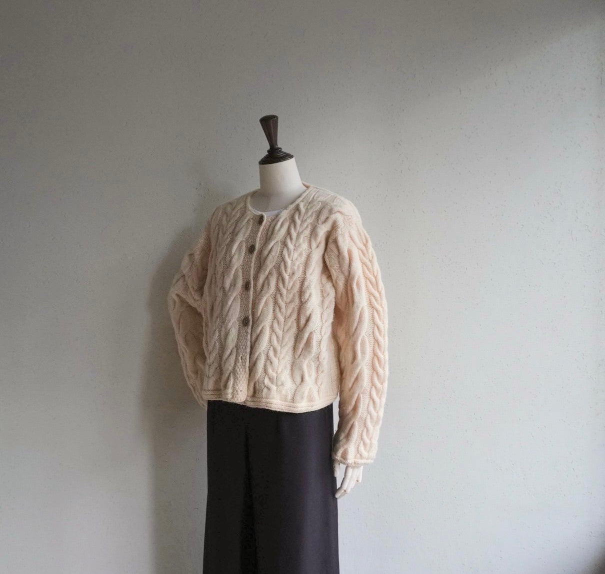 90s Wool Design Knit Cardigan Made in Ireland