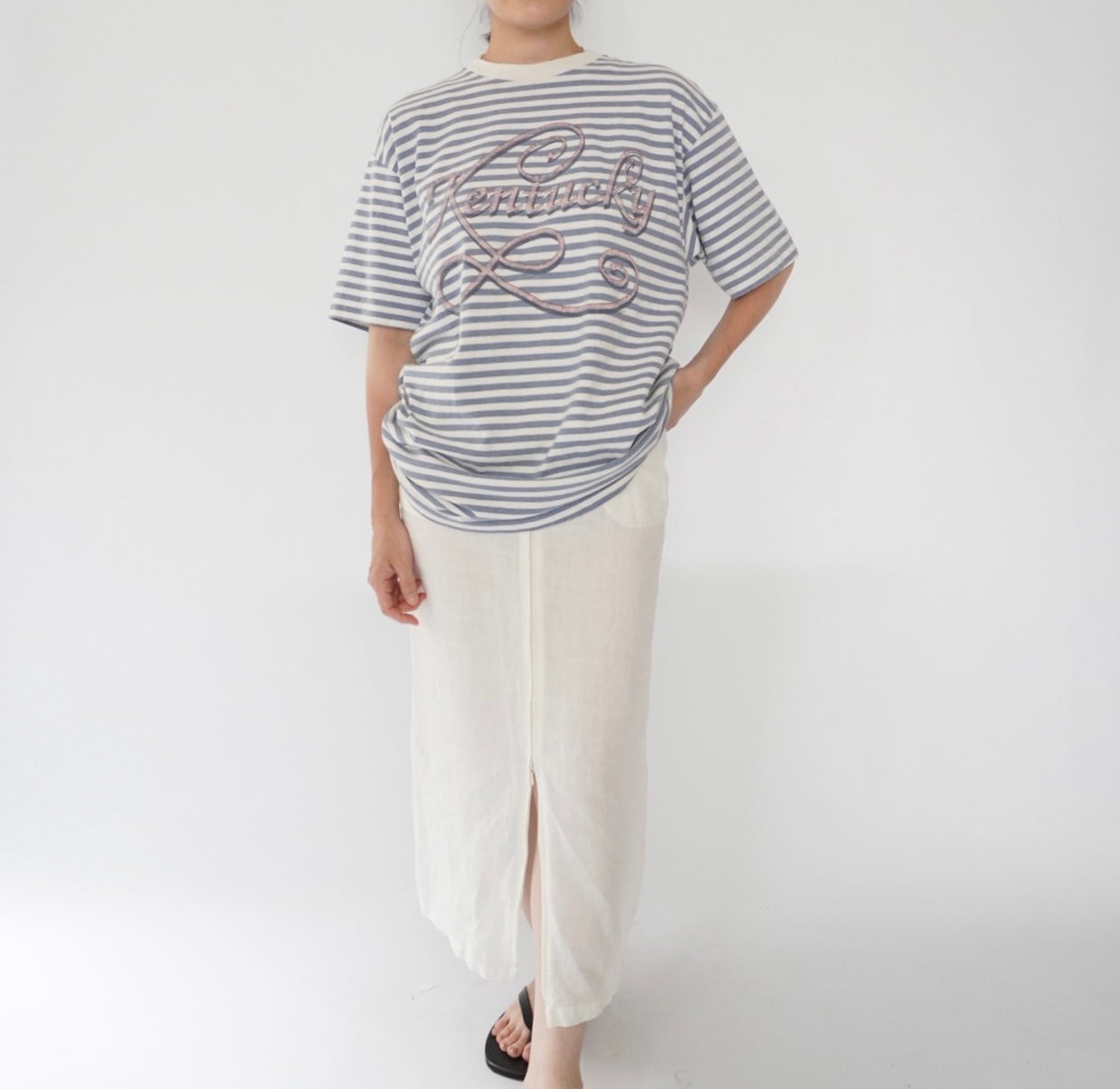 90s Striped Print T-shirt
