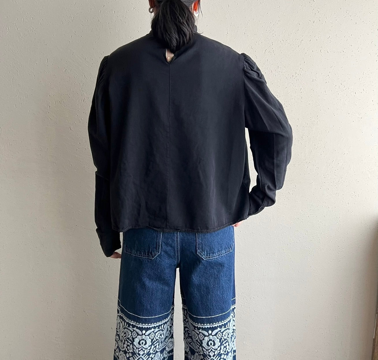 90s Black Blouse