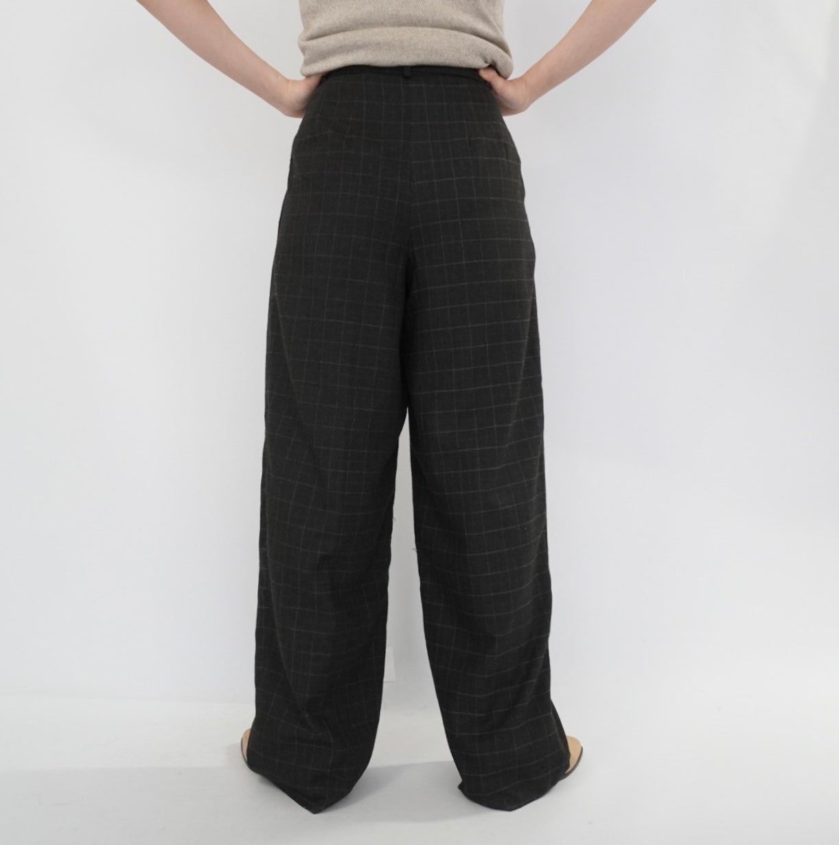 90s Plaid Wide Pants