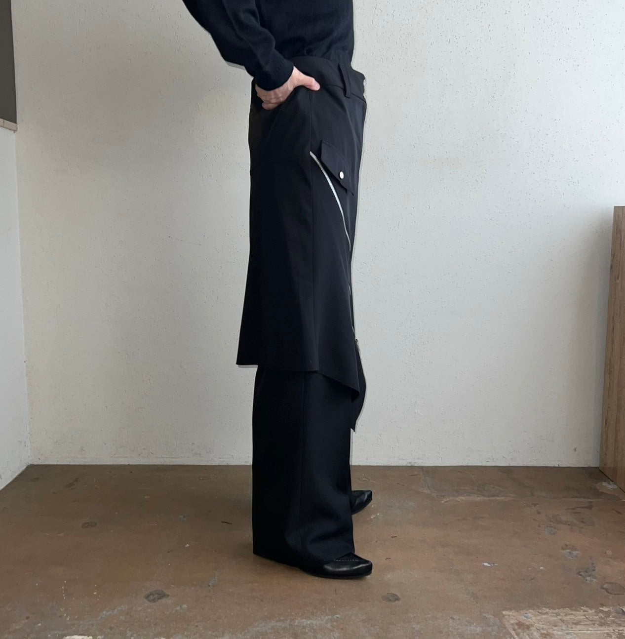 90s Zipped Design Skirt Made in France