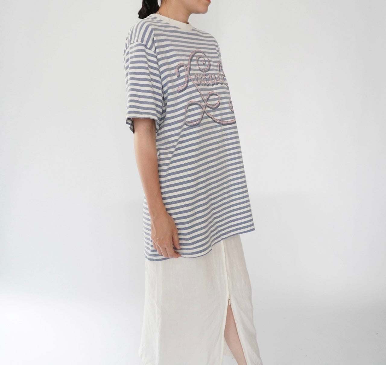 90s Striped Print T-shirt