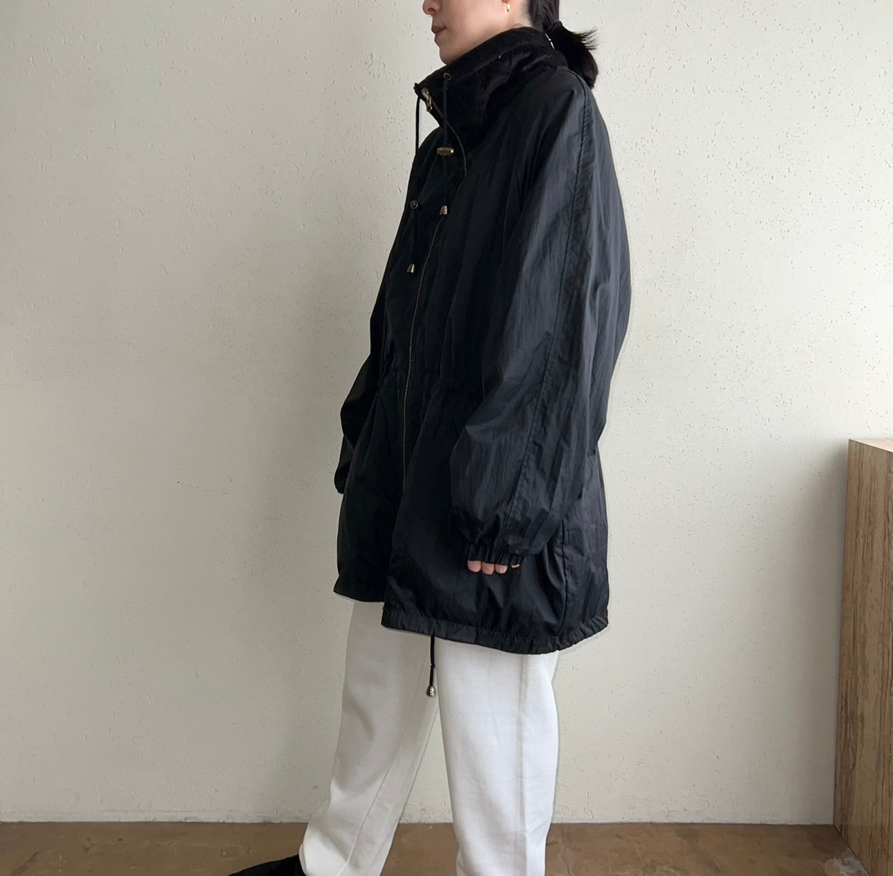 90s Black Velour Reversible Jacket