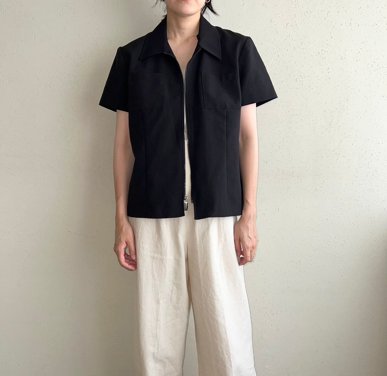 90s Zipped Shirt Jacket