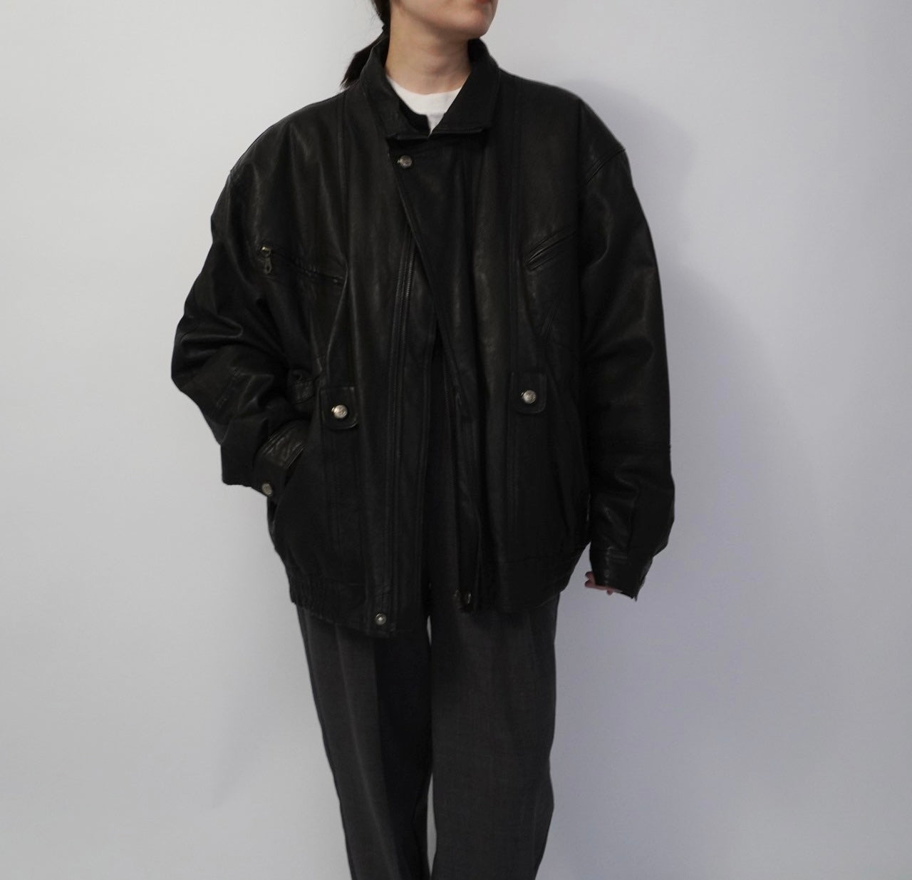 80s Black Leather Jacket