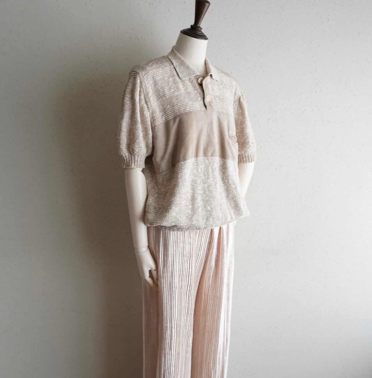 80s EURO Linen Cotton Knit Top