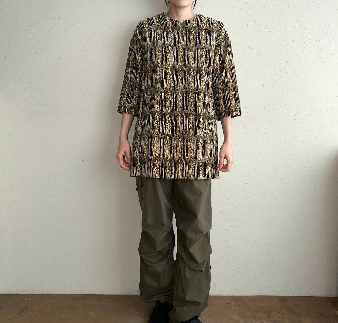 70s Printed Velor Top