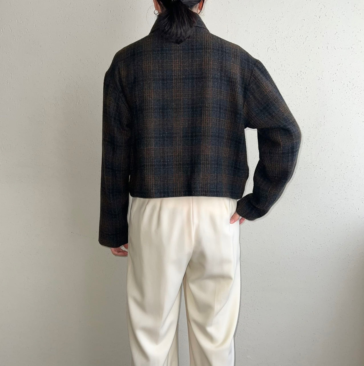 90s Plaid Zipped Jacket