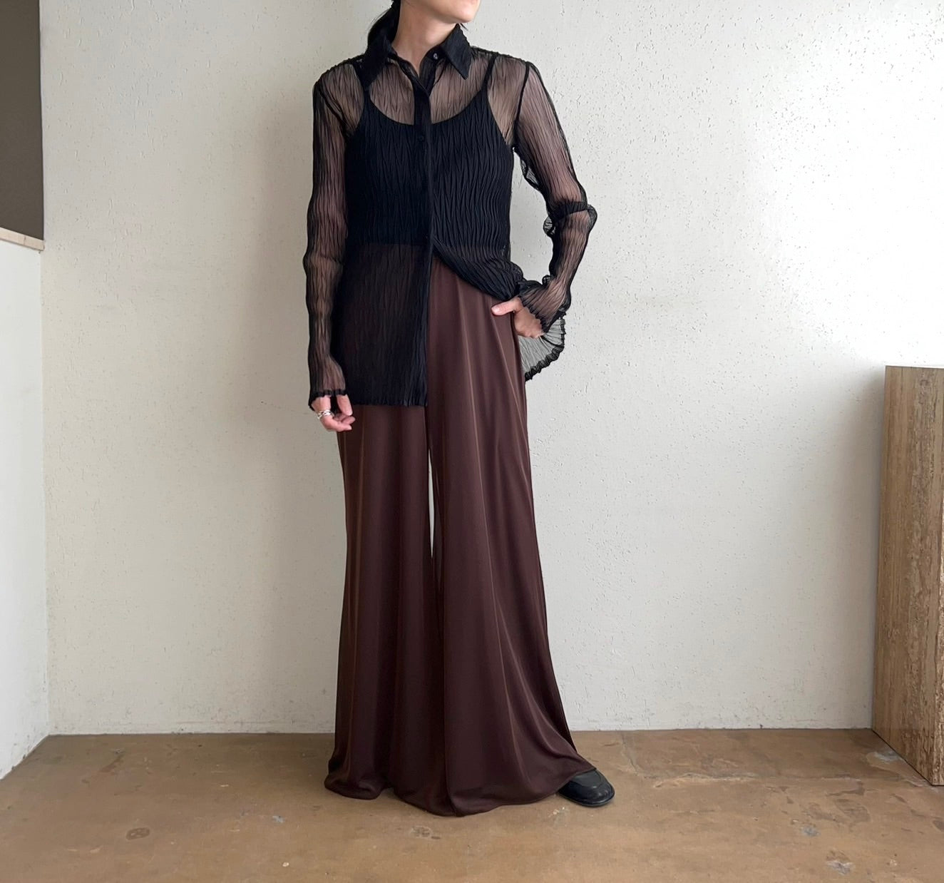 90s Black Sheer Shirt