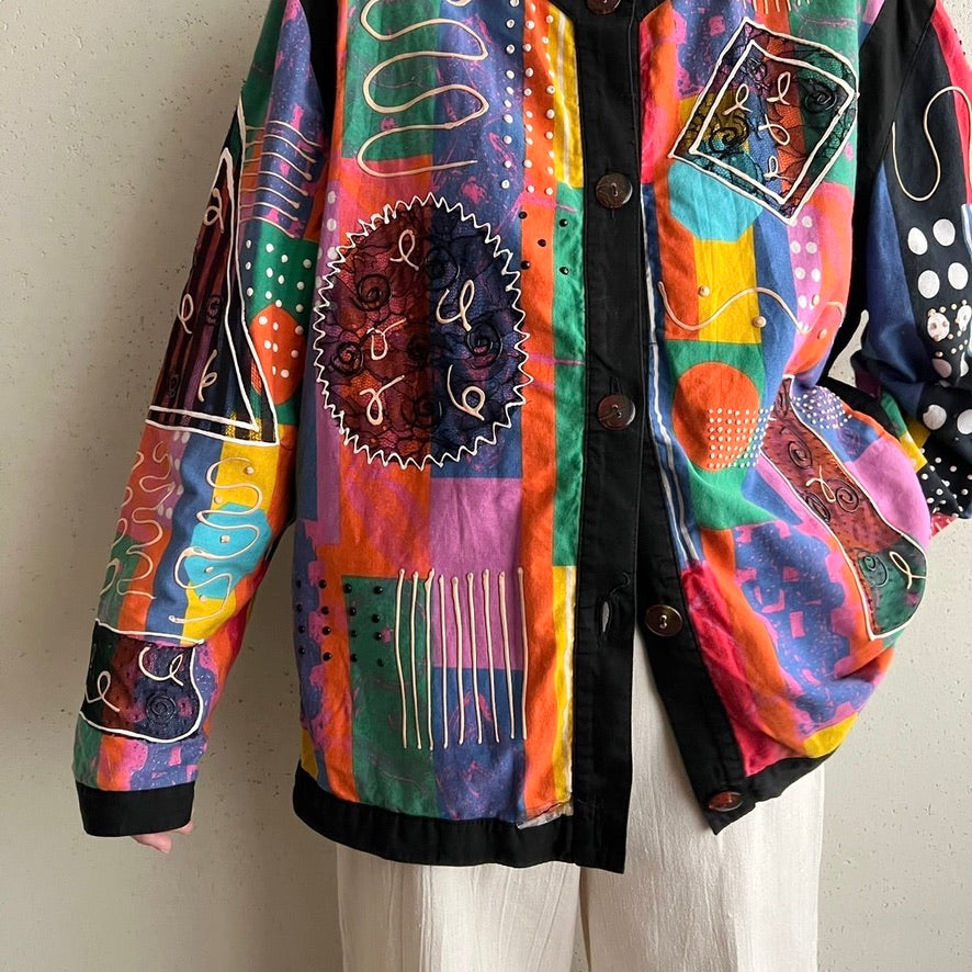 80s Cotton Design Jacket Made in USA