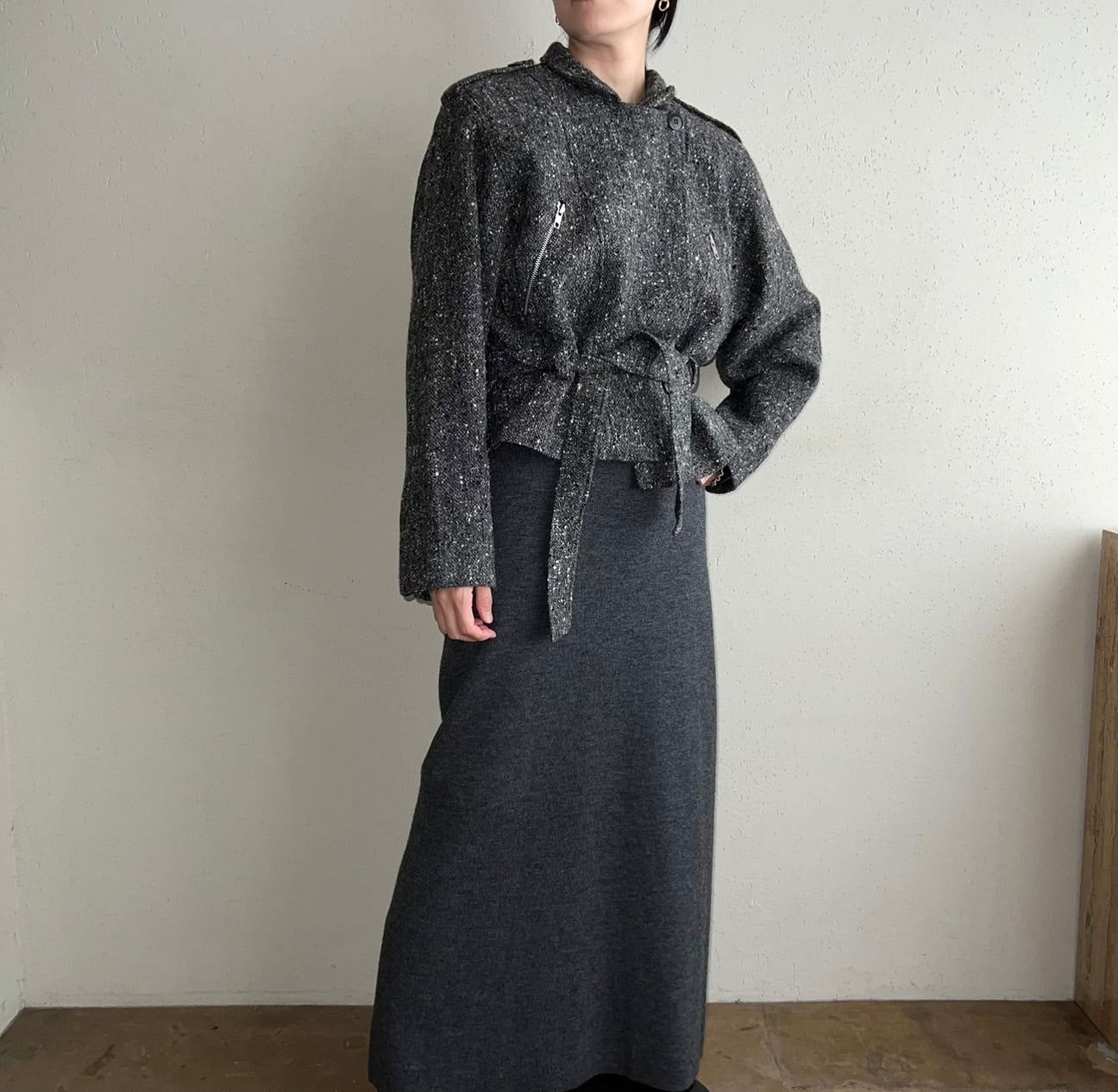 80s "AGAPI PARIS" Tweed Jacket Made in France