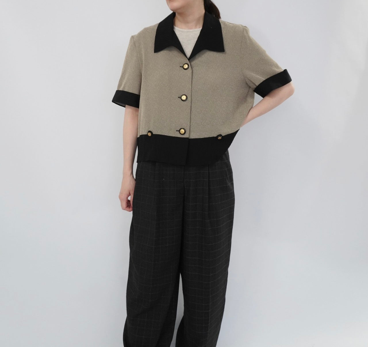 90s Two Tone Design Shirt,Jacket