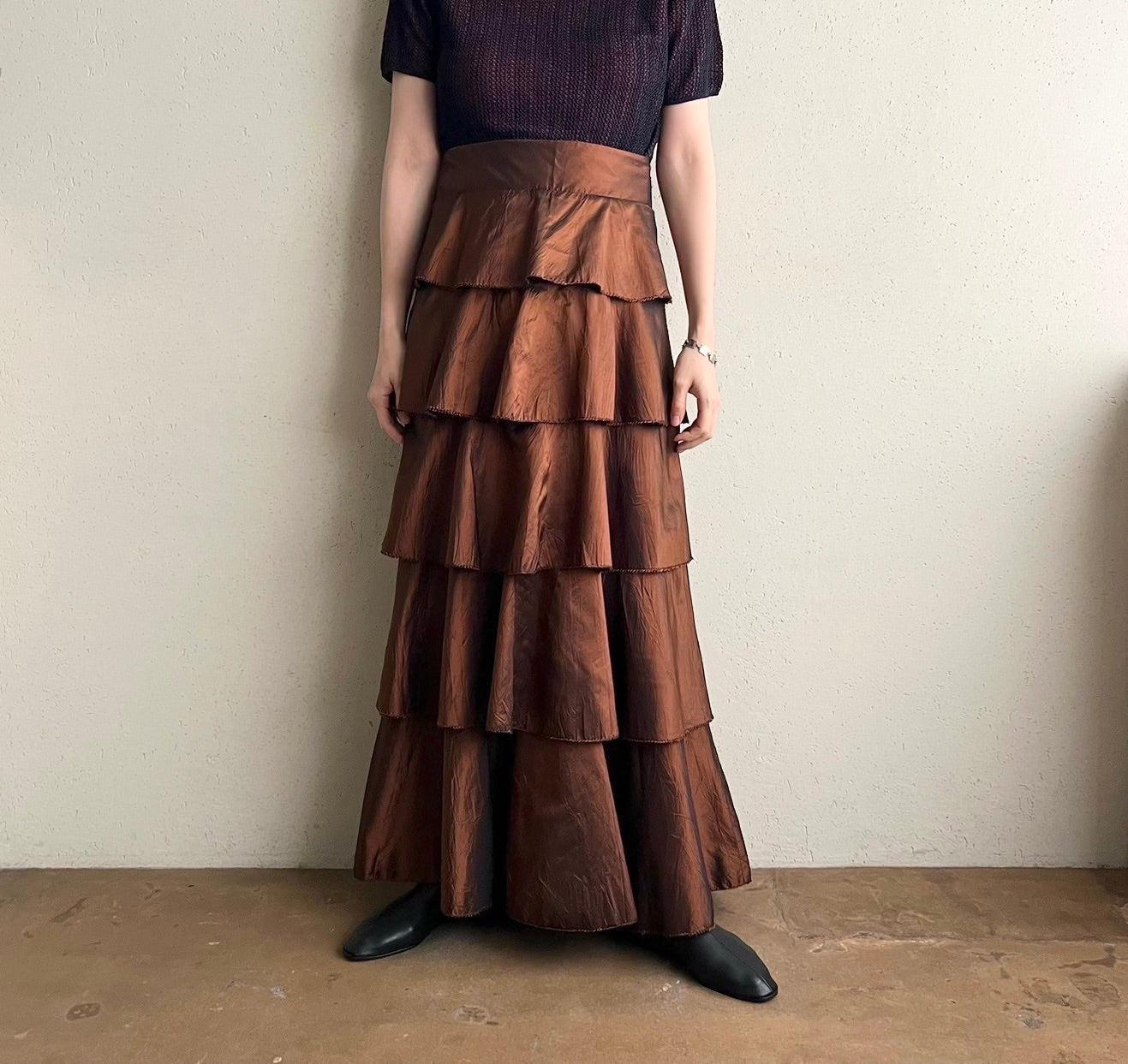 90s Silk Design Skirt Made in USA