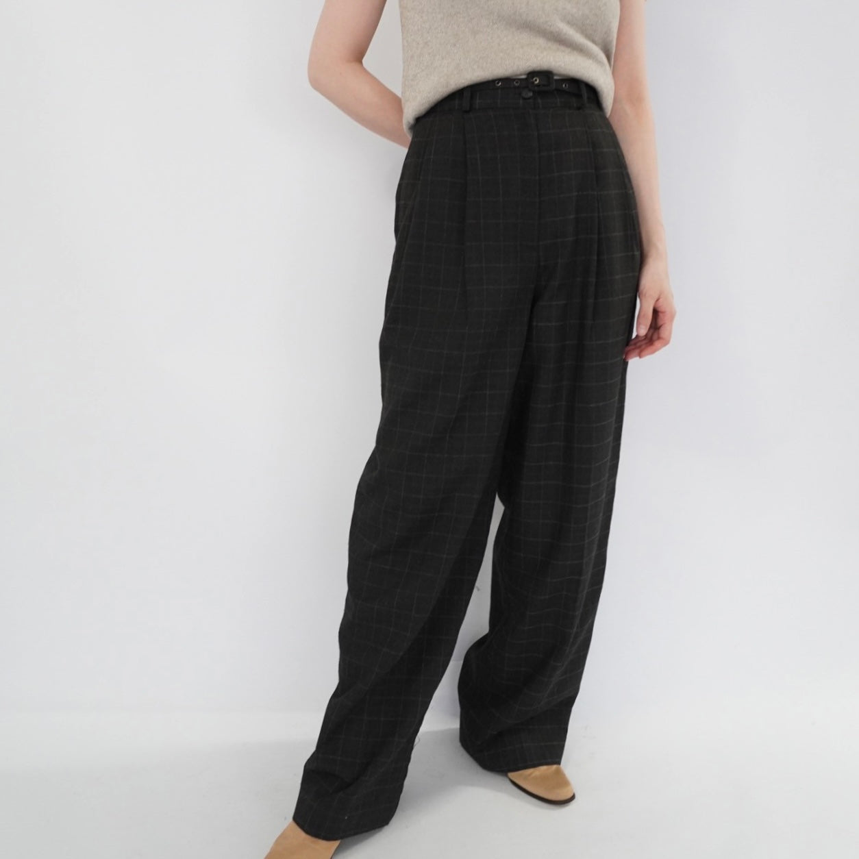 90s Plaid Wide Pants