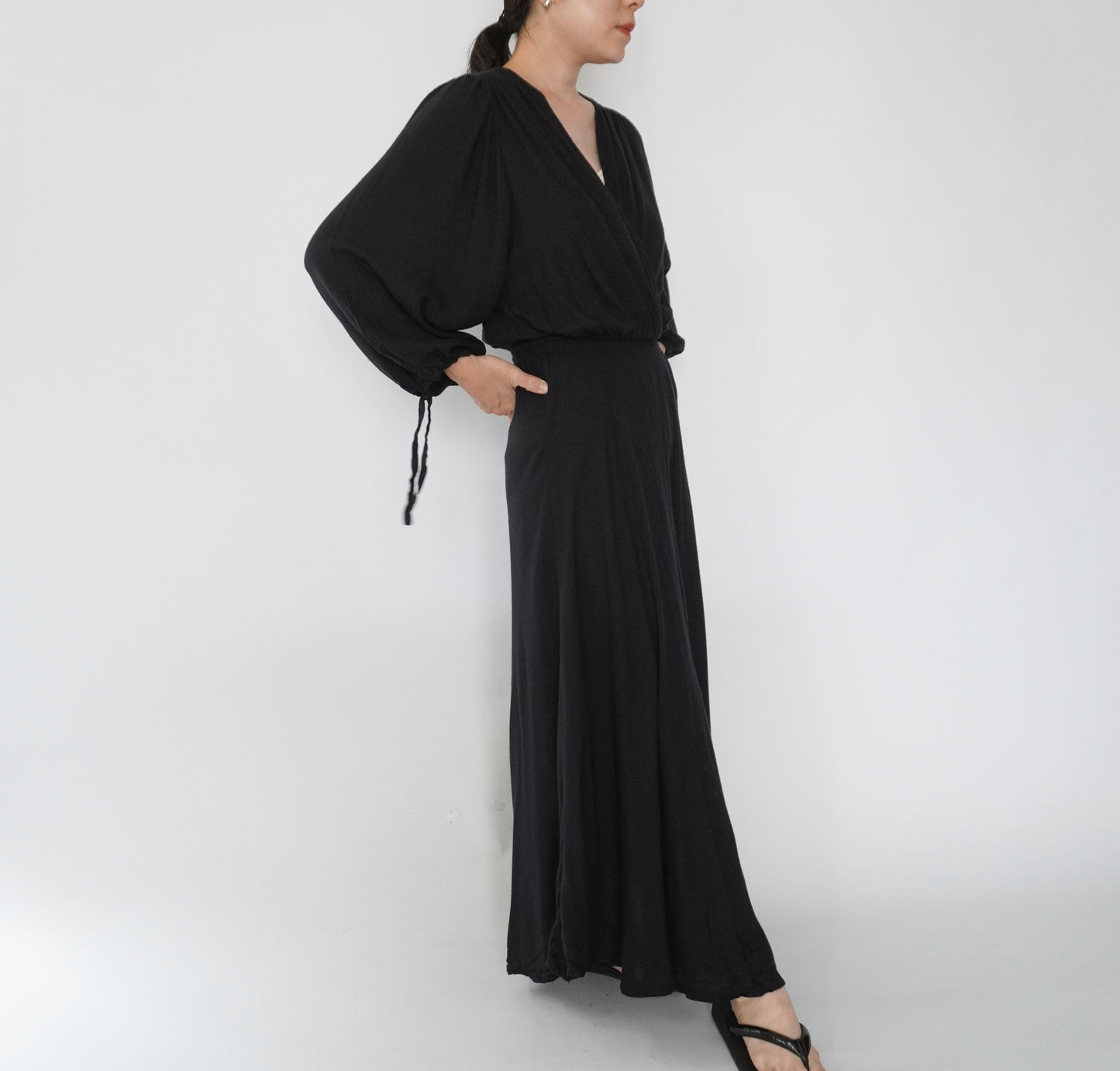 90s EURO Design Black Dress