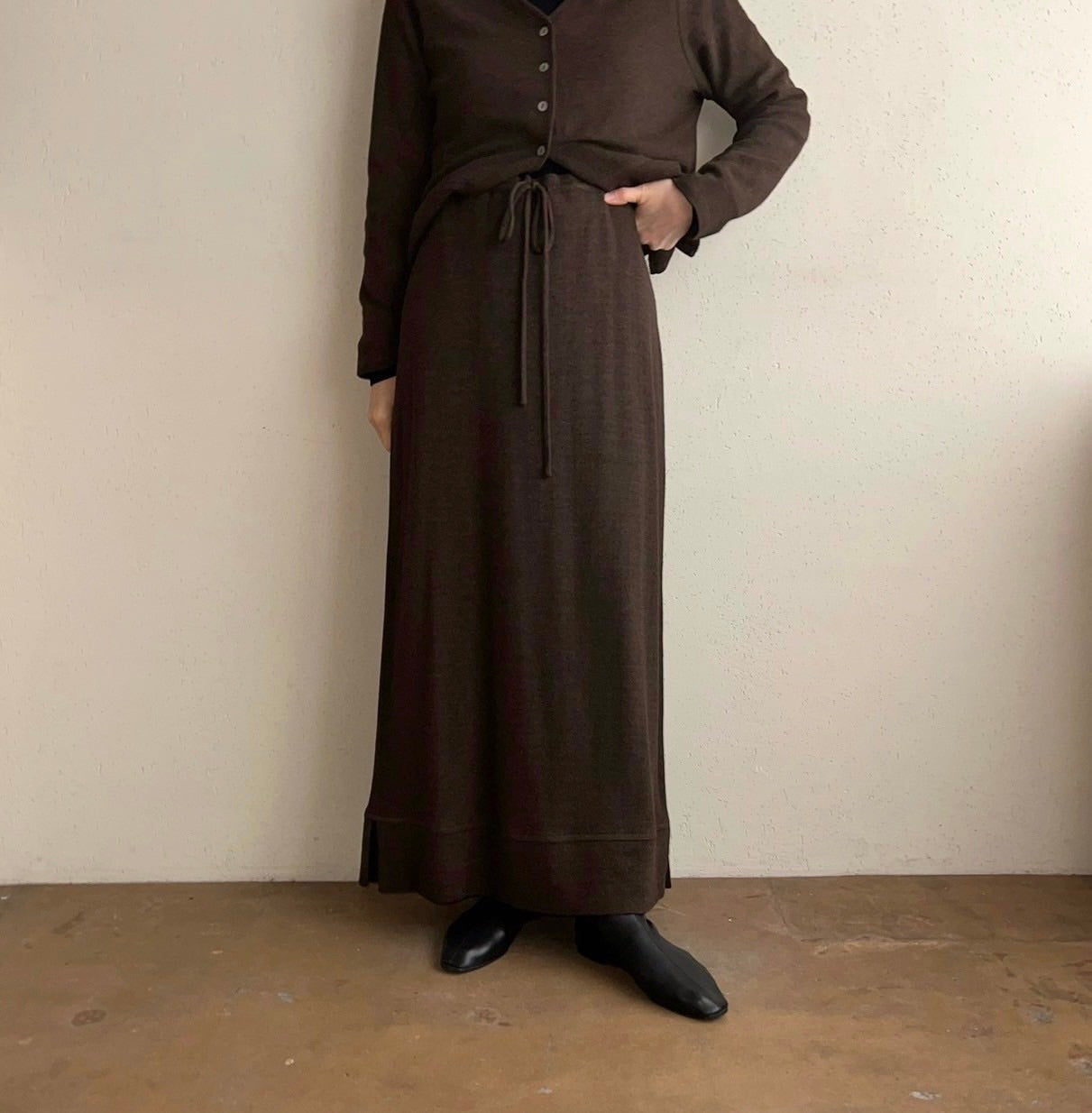 90s Brown Rayon Two-Piece Made in USA