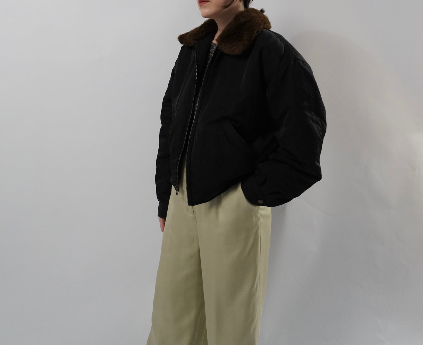 90s Black Nylon Jacket