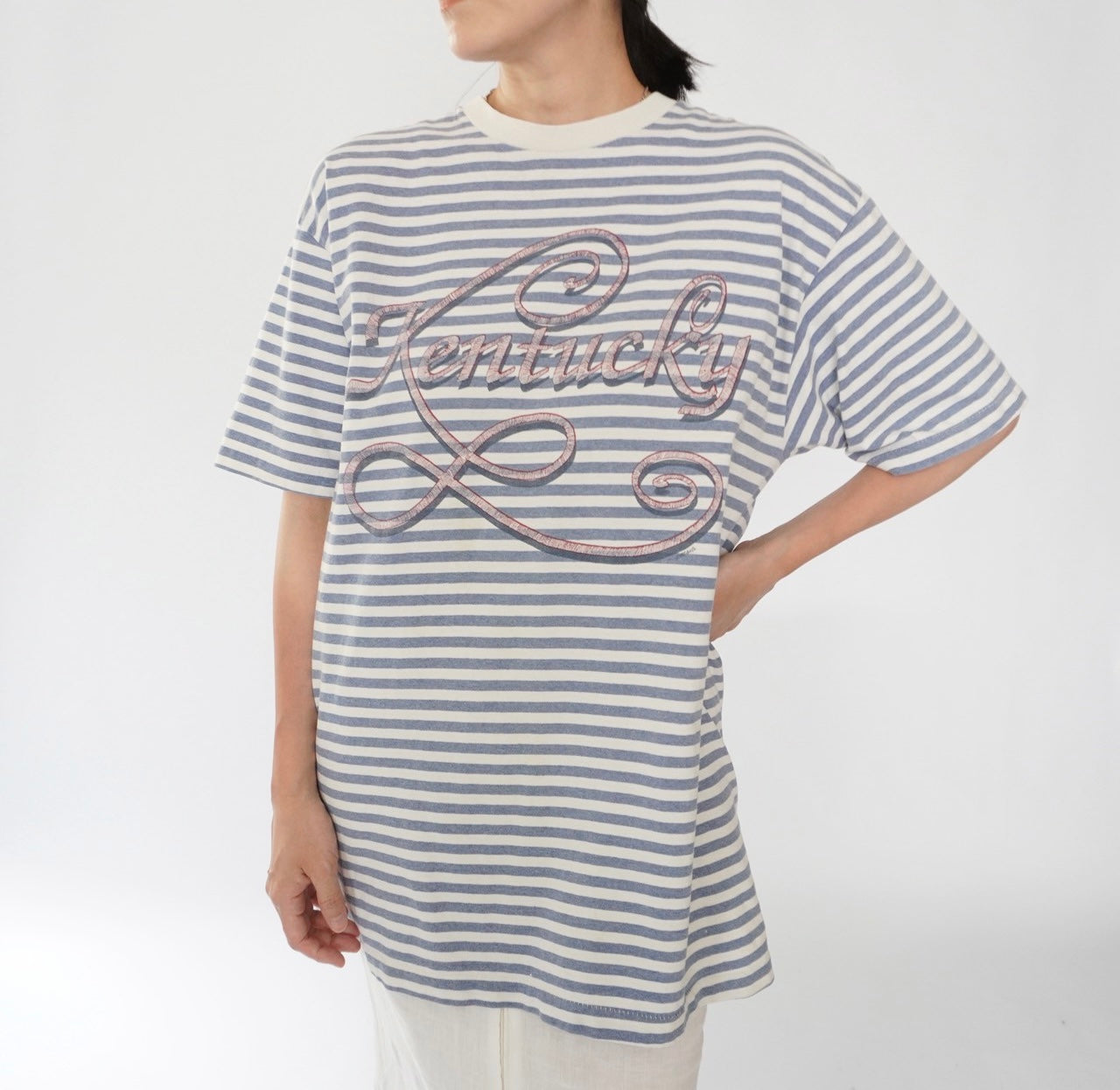 90s Striped Print T-shirt