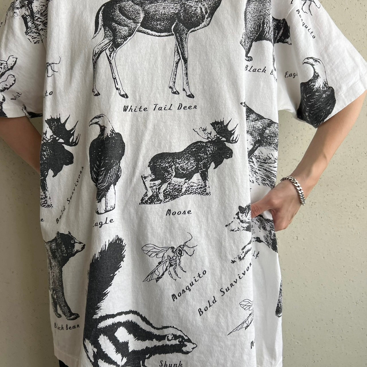 90s Animal Printed T-shirt Made in USA