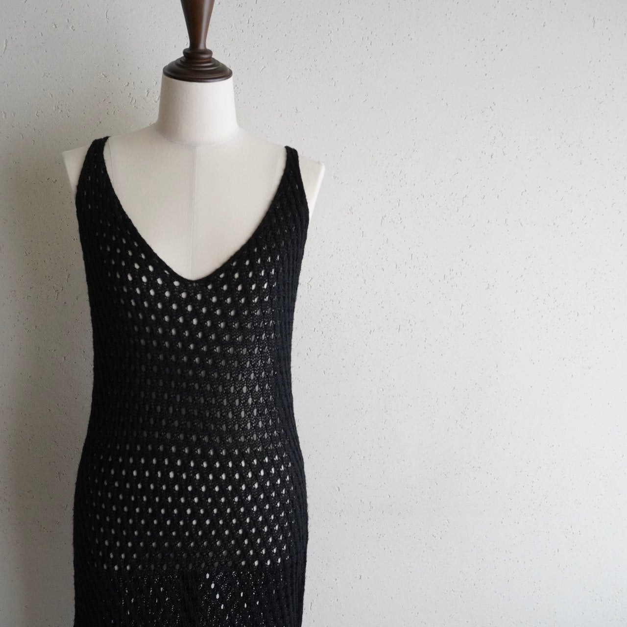 90s Black Crochet Dress Made in Italy