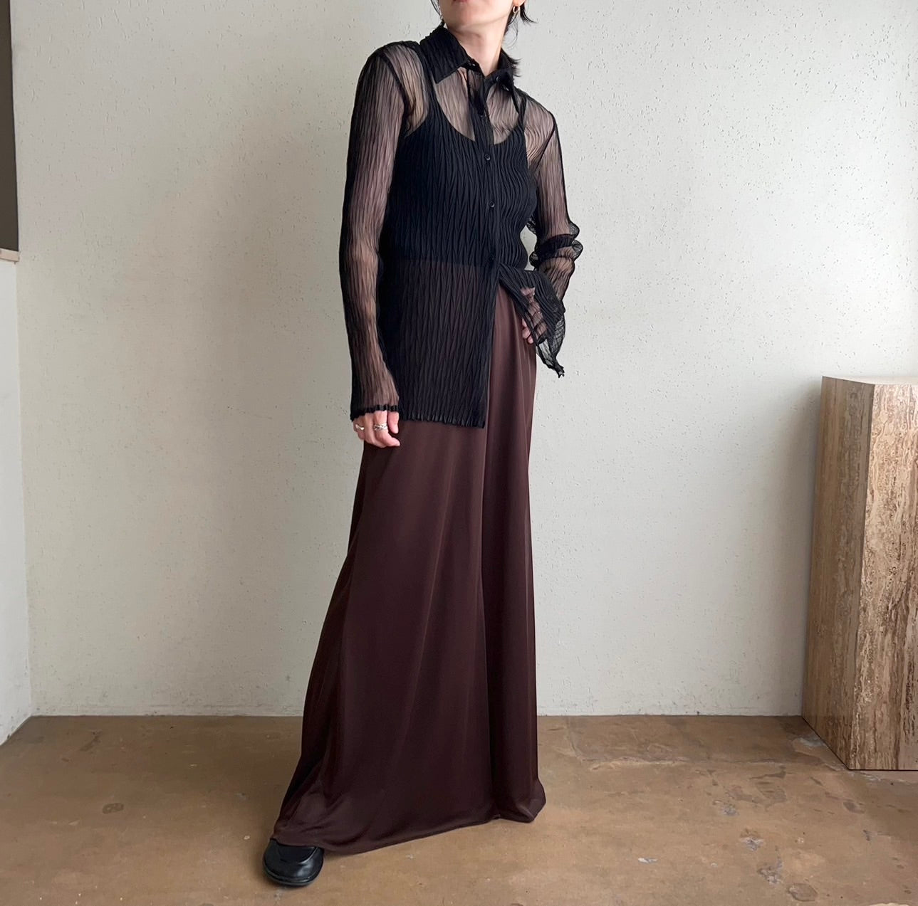 90s Black Sheer Shirt