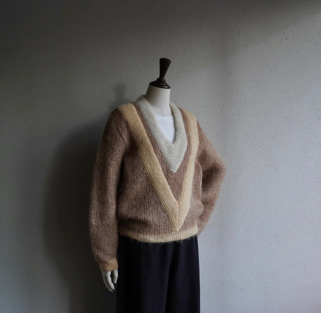 70s V Neck Mohair Knit