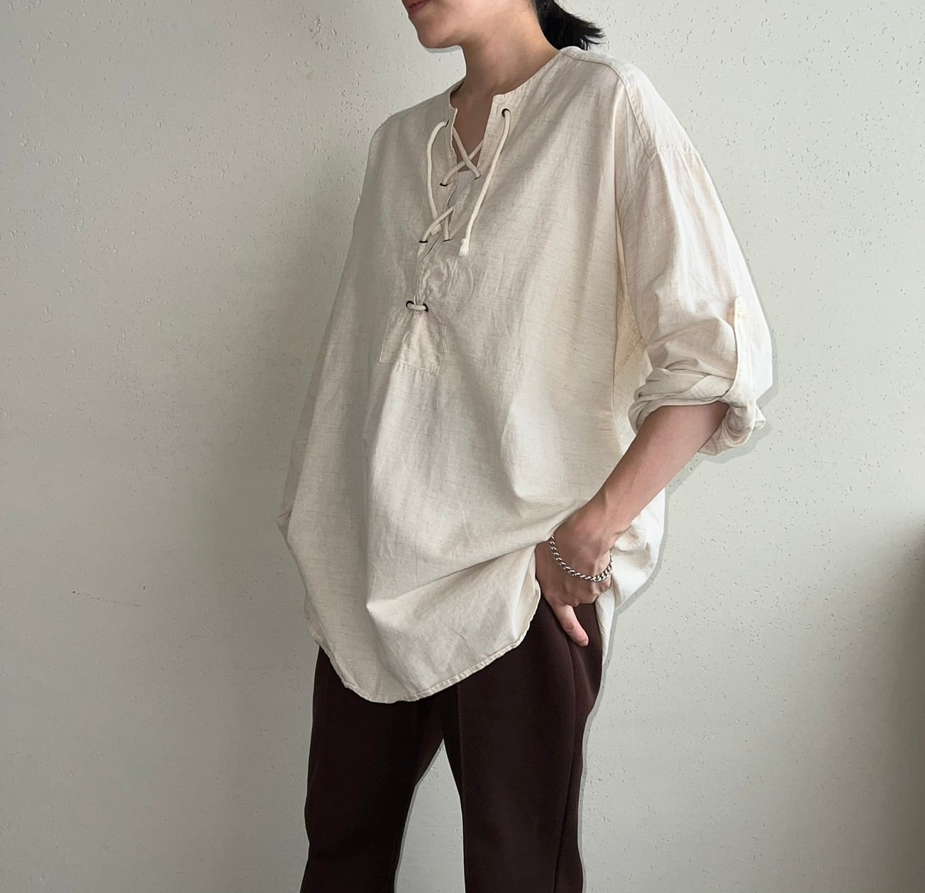 90s Lace Up Top Made in Italy