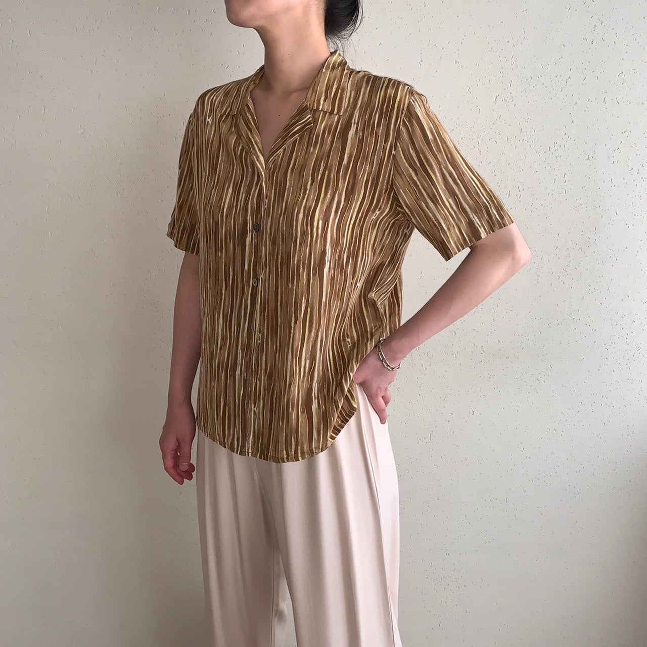 90s Printed Silk Shirt