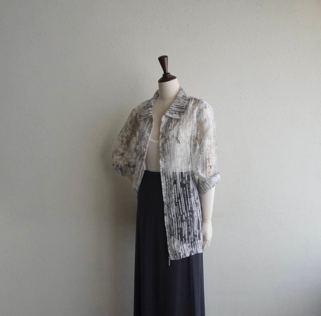 90s Sheer Zipped Shirt, Jacket