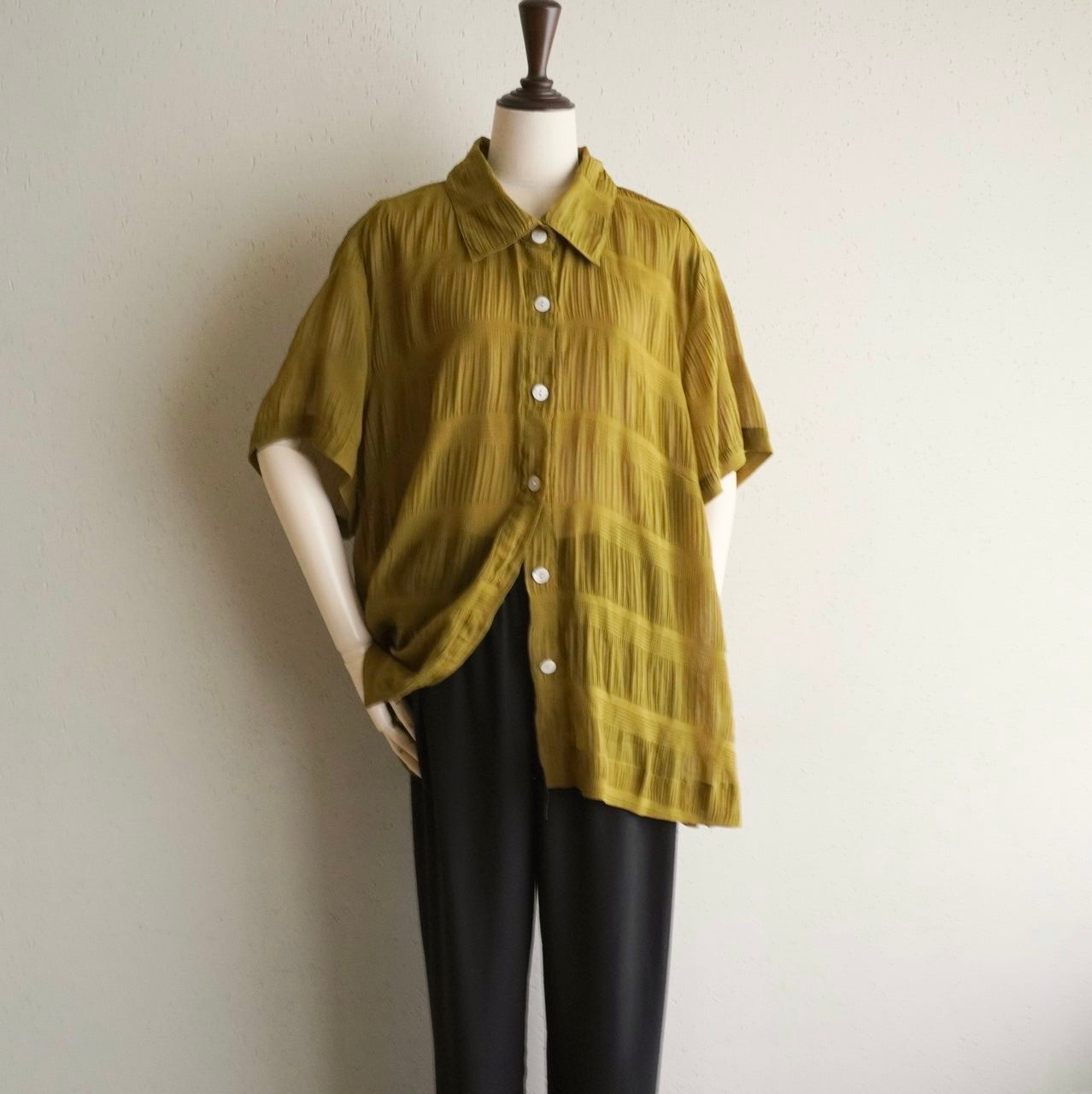 90s Pleat Sheer Shirt