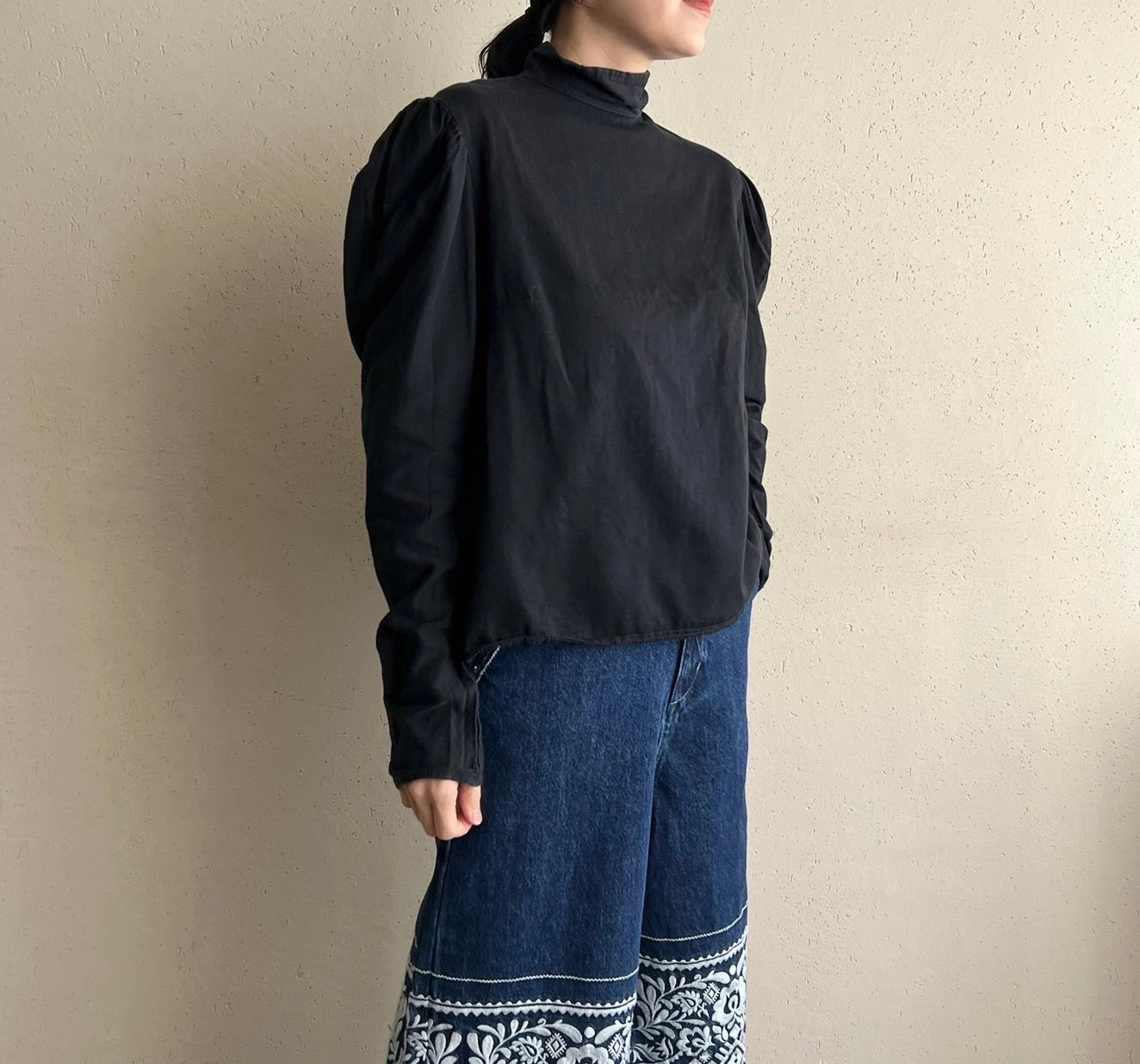 90s Black Blouse