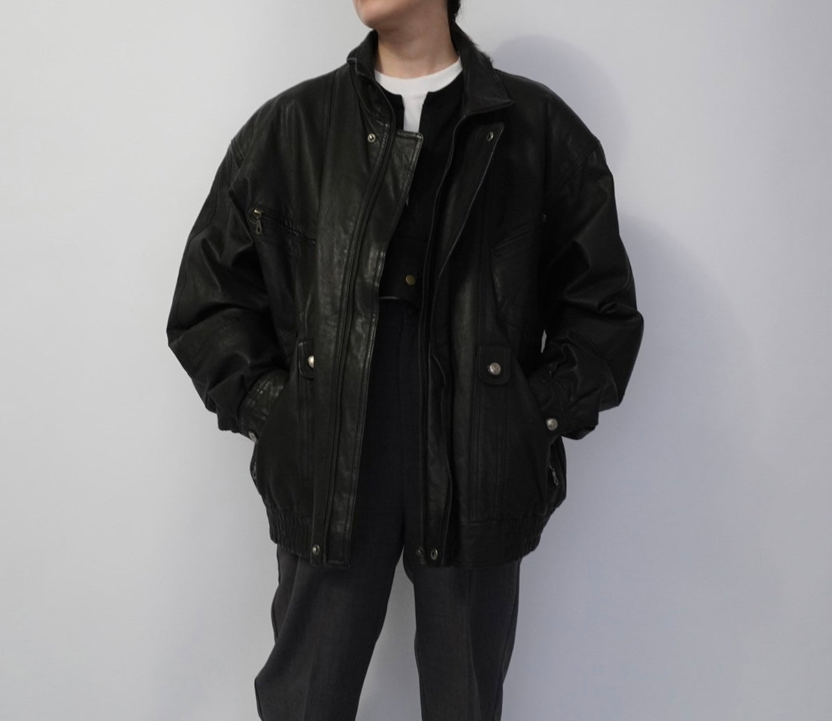 80s Black Leather Jacket