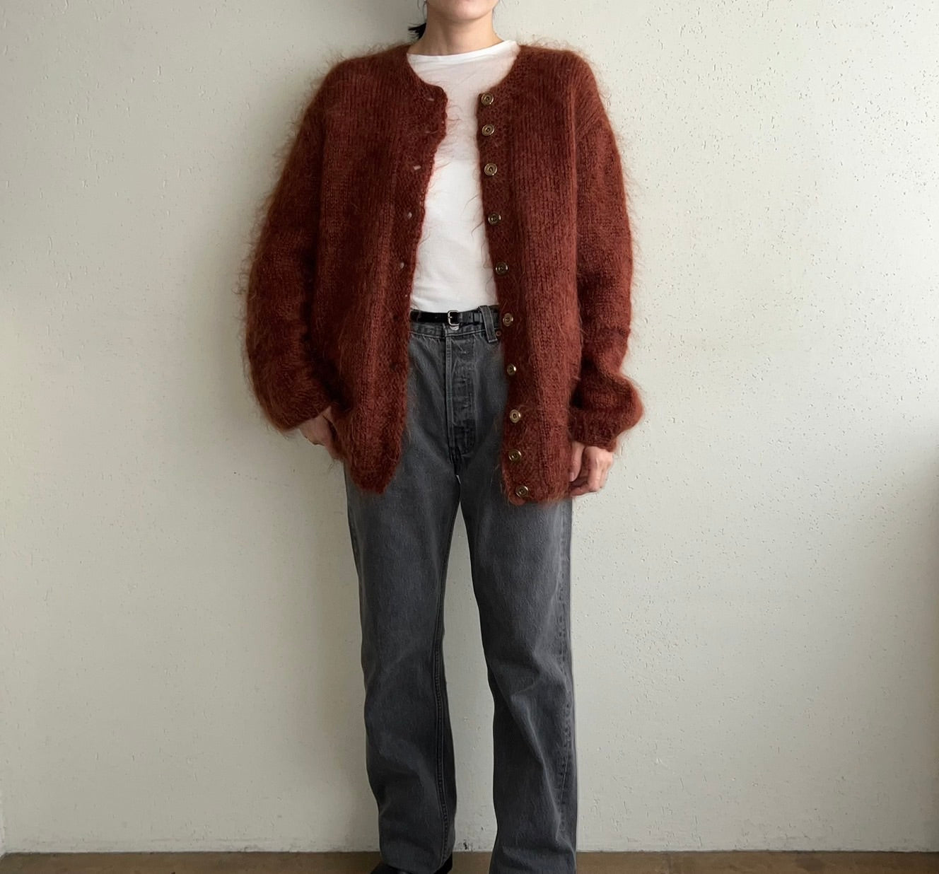 80s Brown Knit Cardigan
