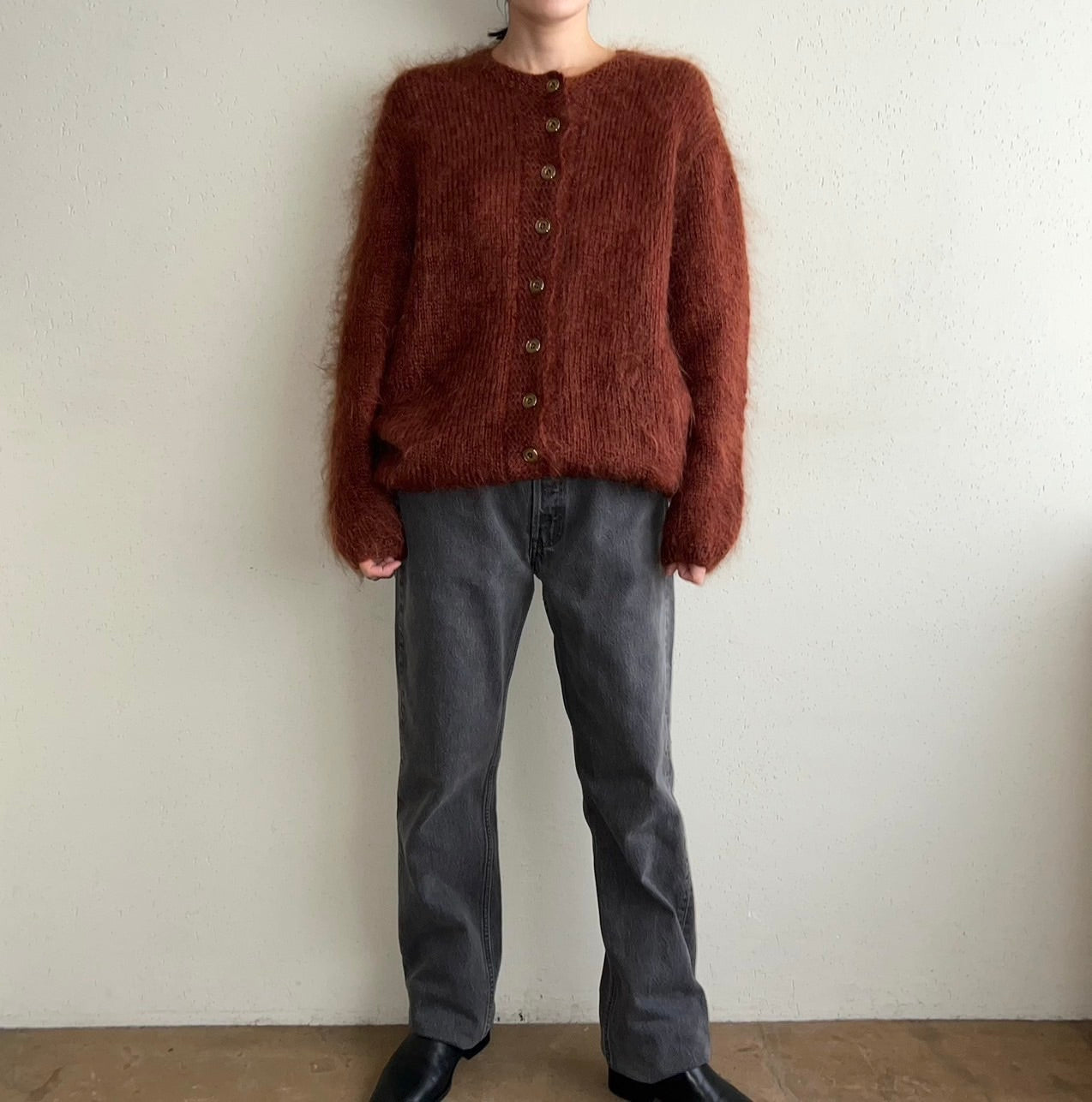 80s Brown Knit Cardigan